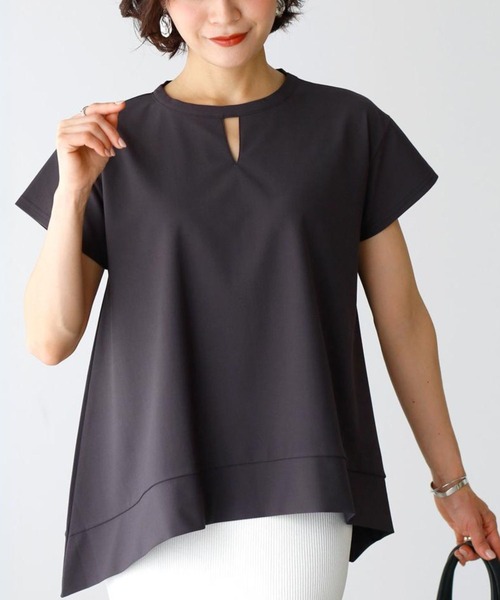 tシャツ Tシャツの概念が変わる！超きれい新カットソーキーネックトップス レディース