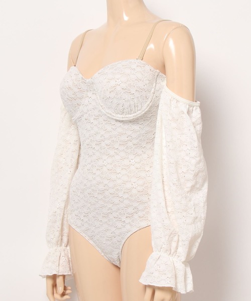 Lace Ladies（レースレディース） 水着 総レースオフショルワンピース