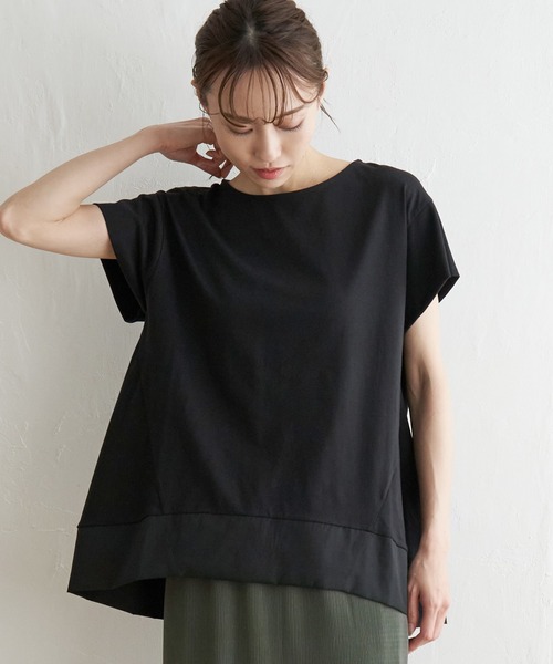 ikka（イッカ） tシャツ Aライン裾切り替えカットソー レディース