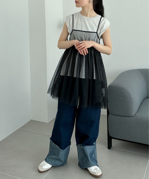 feepur（フェピュール） ブラウス シャツ ボリュームチュールキャミ