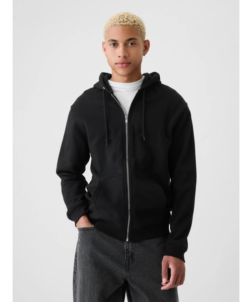 GAP ブラック パーカー フード付き Gap公式オンラインストア | GAPロゴ フルジップパーカー