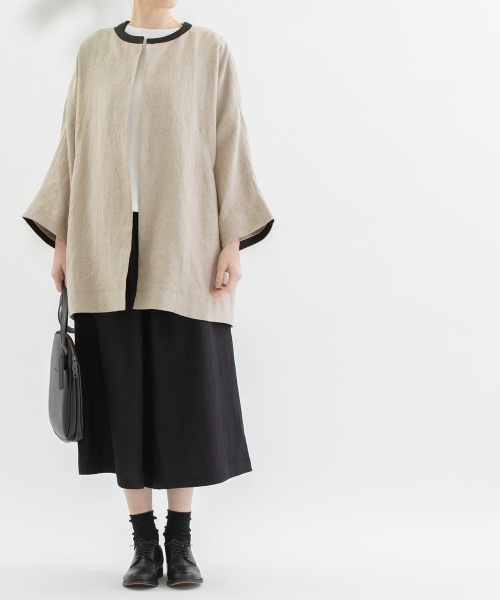 nop de nod ジャケット ノーカラージャケット Cloche リネン
