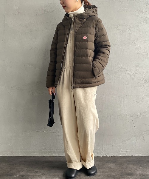 DANTON」 ダウンジャケット M グレイッシュベージュ レディース 