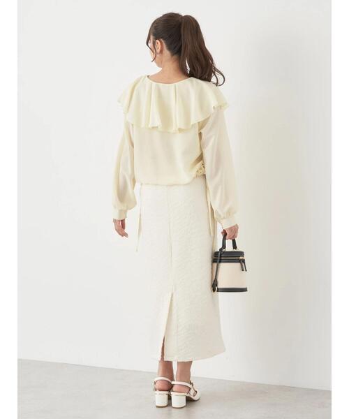 ブラウス シャツ バックラッフルティアードシアーブラウス レディース ルスークホリデー LE SOUK HOLIDAY バックラッフルティアード