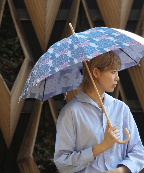 BEAMS JAPAN 傘 槙田商店 × / 別注 ジャカード 花柄 長傘 メンズ
