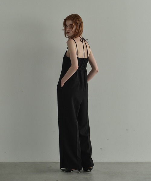 ANDRESD ダブルクロスオールインワンドレス　チャコール　パンツドレス double cross all in one dress / ダブルクロスオールインワン
