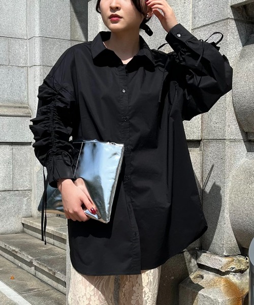 MIMIMEMETE（ミミメメット） ブラウス シャツ 袖シャーリング