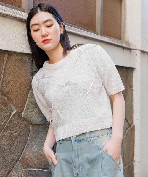 3.3 FIELD TRIP ニット セーター Field Trip／リボンニットT