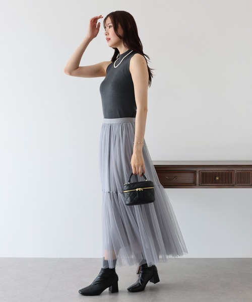 BLUEEAST ニット セーター なめらかリブノースリニット レディース