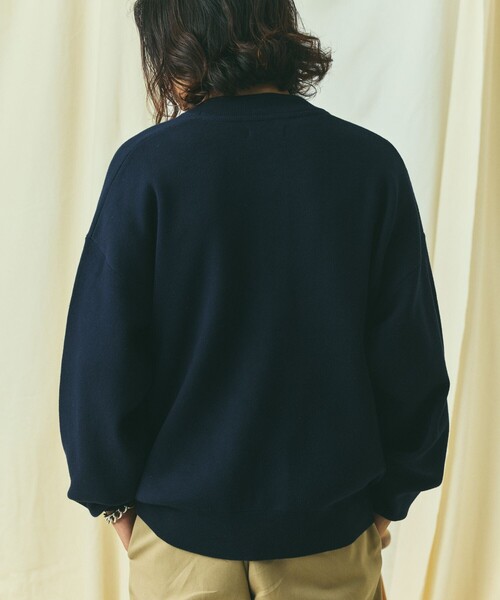 ニット　カーディガン　リラックス　ブラック FREAK'S STORE/リラックスフィット シャギーニットカーディガン