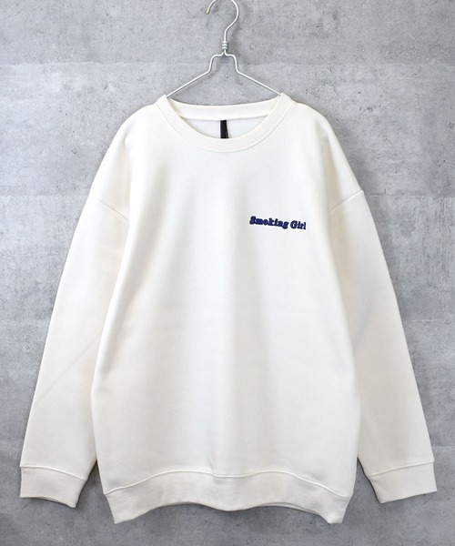 【入手困難】ちひろイラスト入り ホワイト スウェットトレーナー 春 古着 トレーナー スウェット back print illustration sweat shirt