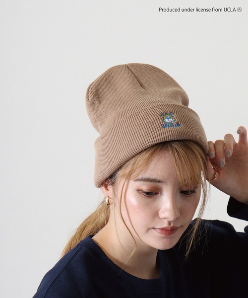 UCLA ニット帽 ニットキャップ Bear 刺繍 ニット帽子 メンズ