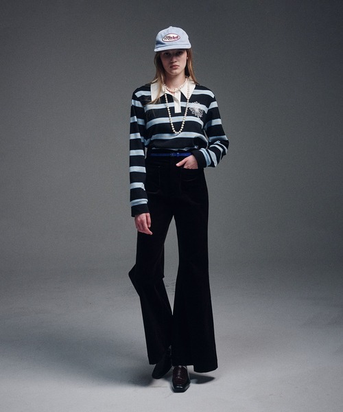 ポロシャツ ポロ RUGBY SHIRT STRIPE ALUMNI CLASSIQUE レディース Mardi Mercredi ポロシャツ ポロ RUGBY SHIRT STRIPE FLOWER