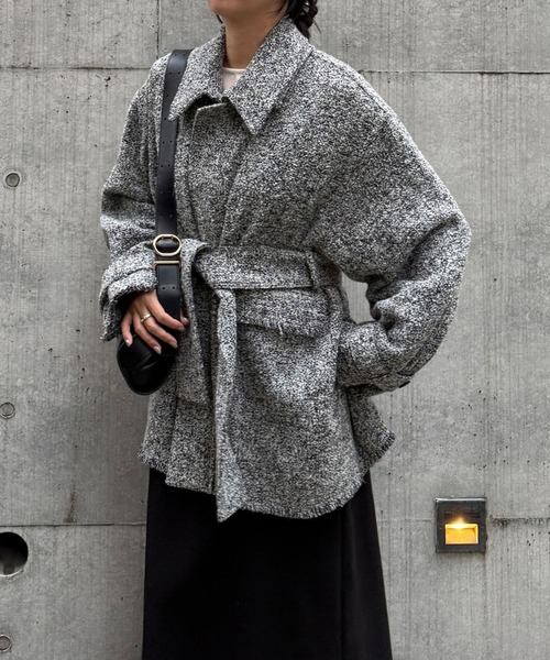 MANOF（マノフ） ステンカラーコート コート TWEED MIDI COAT