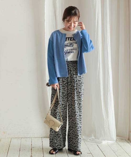 柄イージーパンツ（WEB限定価格 4/9～4/13）(M ブラック): ボトムス