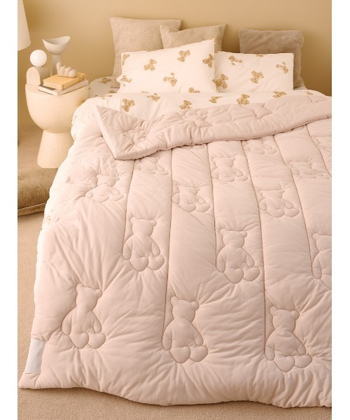 【未使用】ジェラートピケ ベッドリネン 2点セット セミダブル ベア ベージュ gelato pique Sleep ベッド 寝具 「Sleep」ベア柄2点セット（ダブル