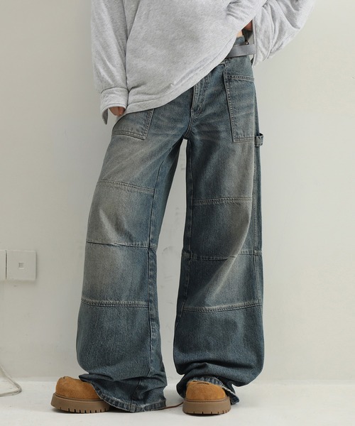 【超特価】 MASONPRINCE ジーンズ ワークデザイン ルーズフィット パンツ