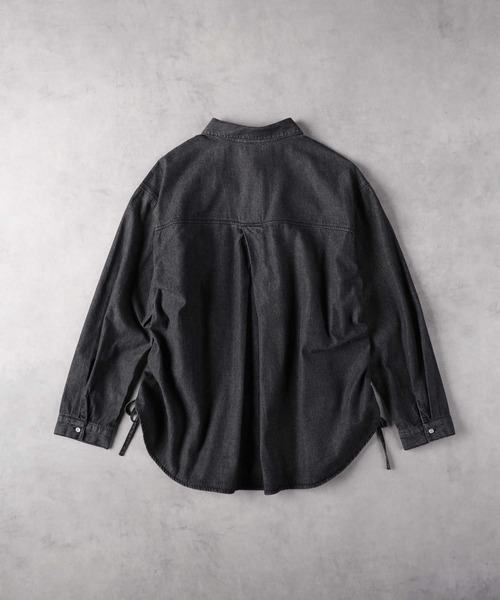 ブラウス シャツ 「SOMETHING」ギャザーデニムシャツ レディース セール】【SOMETHING】ギャザーデニムシャツ（シャツ/ブラウス