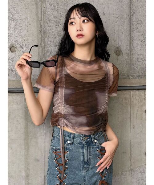 MURUA（ムルーア） tシャツ グラデーションシアートップス レディース