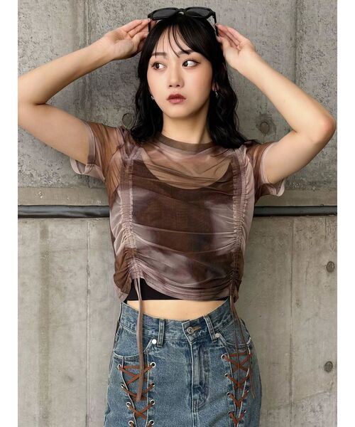 MURUA（ムルーア） tシャツ グラデーションシアートップス レディース