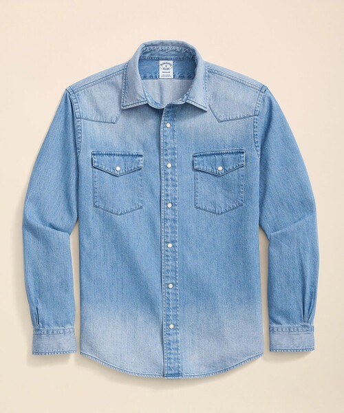 ブルックスブラザーズ（Brooks Brothers）/コットン デニム ウエスタン カジュアルシャツ Regular Fit BROOKS BROTHERS（ブルックスブラザーズ） シャツ コットン デニム