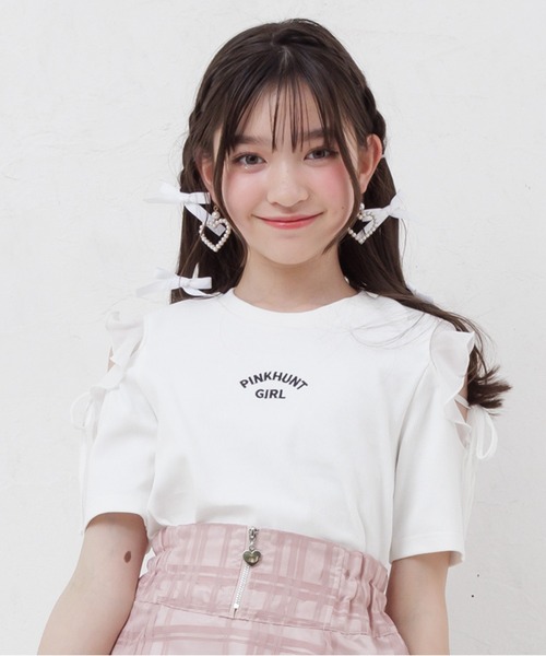 PINKHUNT(ピンクハント) tシャツ プリーツフリル袖 Tシャツ 0521K PINKHUNT(ピンクハント) tシャツ プリーツフリル袖 Tシャツ 0521K