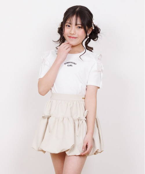 PINKHUNT（ピンクハント） tシャツ プリーツフリル袖 Tシャツ 0521K