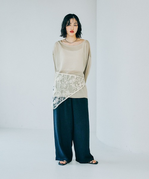 familiar ♡ ニット チュニック90 リボン付き編み込みニットチュニック （ニット・セーター