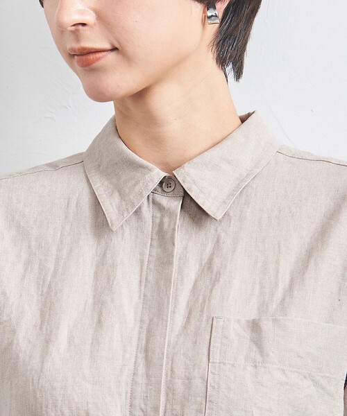 UNITED ARROWS ワンピース リネン ベルト シャツワンピース