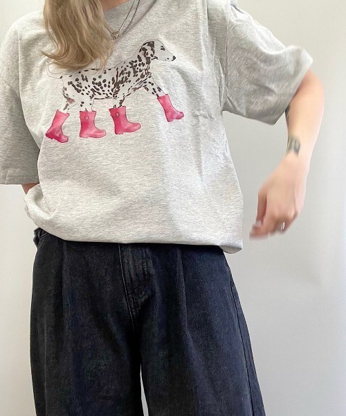 H.TOKYO tシャツ ダルメシアン プリントロゴTシャツ レディース