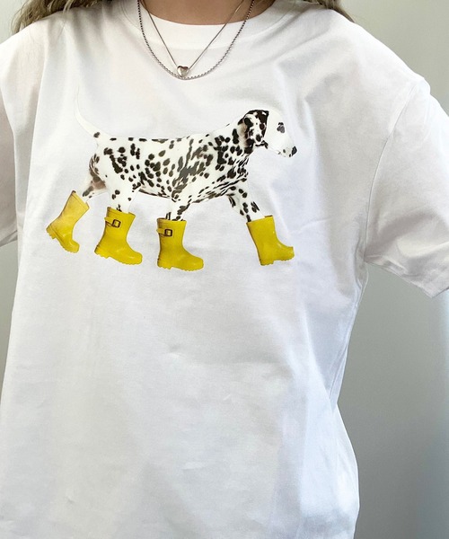H.TOKYO tシャツ ダルメシアン プリントロゴTシャツ レディース