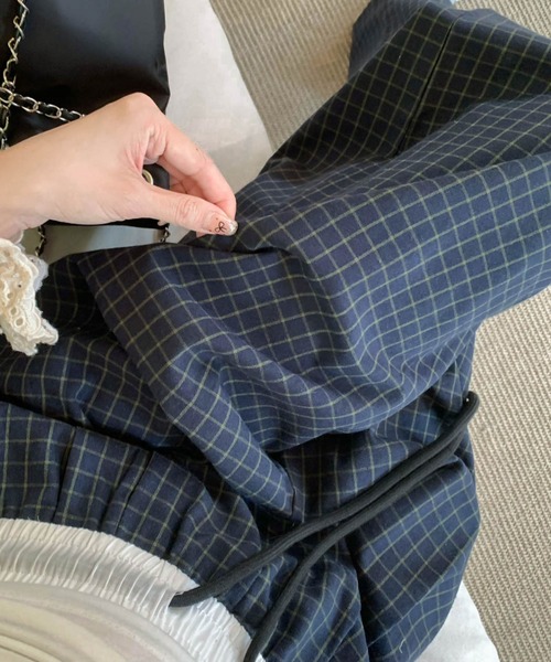 2ly2 パンツ ストリート×カジュアル！ゆったりチェックワイド