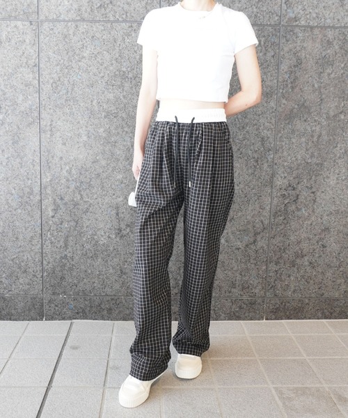 最新最全の 2ly2 パンツ ストリート×カジュアル！ゆったりチェックワイド パンツ
