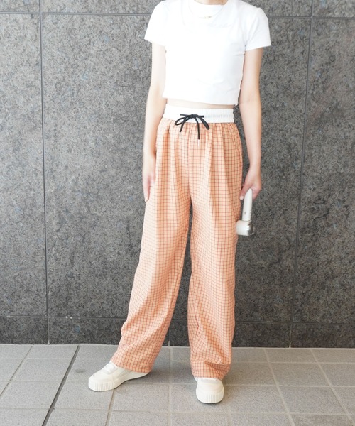 HARSH AND CRUEL チェック リラックスワイドパンツ HARSH AND CRUEL チェック リラックスワイドパンツ