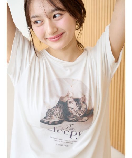 SNIDEL HOME パジャマ ルームウェア CAT Tシャツ レディース