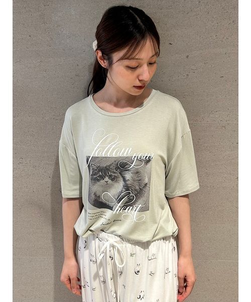 SNIDEL HOME パジャマ ルームウェア CAT Tシャツ レディース