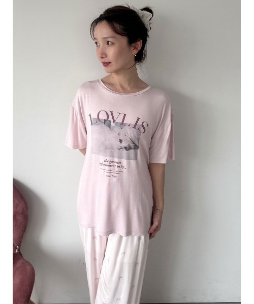 ルームウェア・パジャマ Snidel home SNIDEL HOME パジャマ ルームウェア CAT Tシャツ レディース