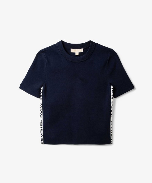 「MICHAEL KORS」 半袖ニット S ネイビー レディース