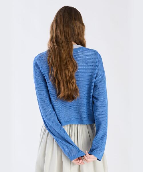 agnes b. / アニエスベー 9789JBZ0 メッシュニットロング 長袖カーディガン agnes b. - 【agnesb.】9789JBZ0 メッシュニットロング長袖