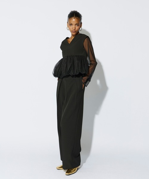 ANDRESD パンツドレス peplum tulle set up pants dress