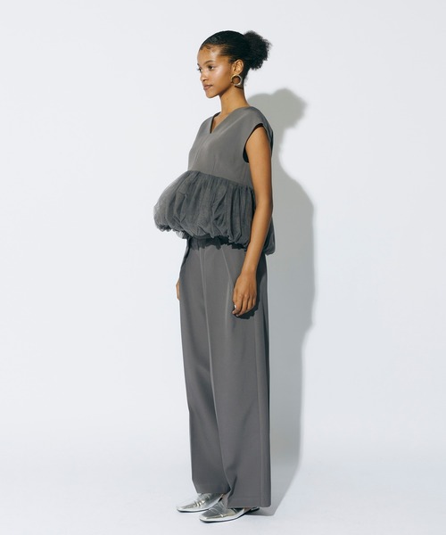 ANDRESD パンツドレス peplum tulle set up pants dress
