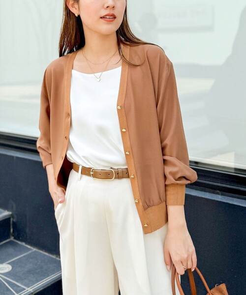 カーディガン 「手洗い可能」シフォンVネックカーディガン レディース NOLLEY'S カーディガン 「手洗い可能」シフォンVネック