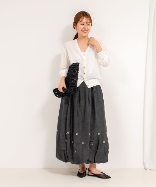 カーディガン 「手洗い可能」シフォンVネックカーディガン レディース NOLLEY'S カーディガン 「手洗い可能」シフォンVネック