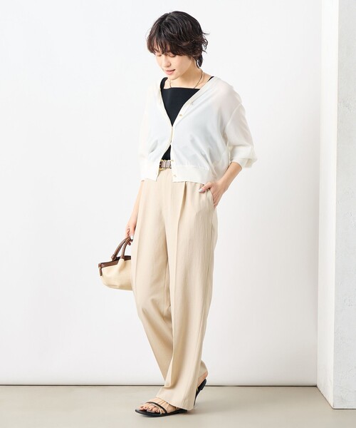 カーディガン 「手洗い可能」シフォンVネックカーディガン レディース NOLLEY'S カーディガン 「手洗い可能」シフォンVネック