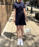 ラコステ ワンピース 夏 半袖 ワニロゴプリー...の詳細画像3