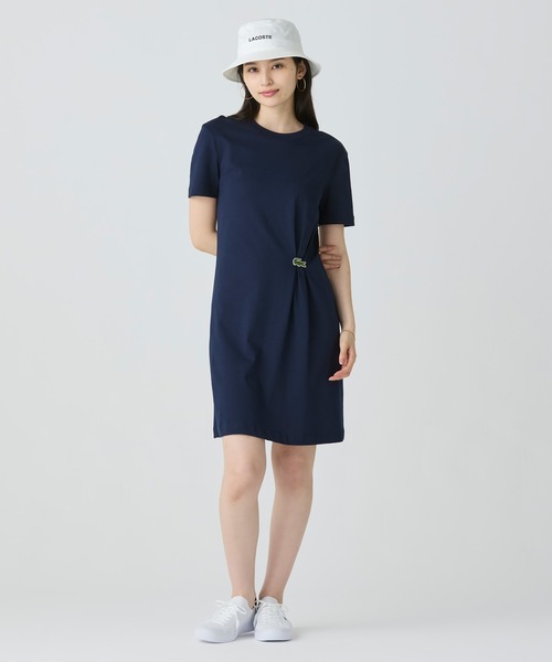 LACOSTE ワンピース ワニロゴプリーツTシャツドレス /ワンピース