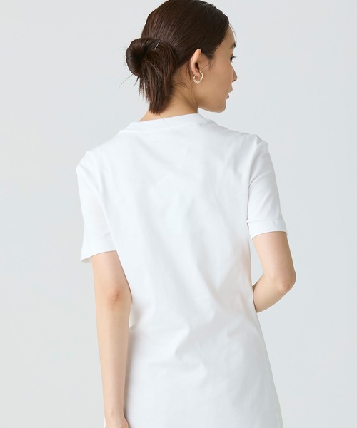 【かわいい☆LACOSTE】白　黒　ストライプ　ワニ　ワンピース　サイズ40 LACOSTE ラコステ シャツワンピース レディース EF005 長袖 ひざ