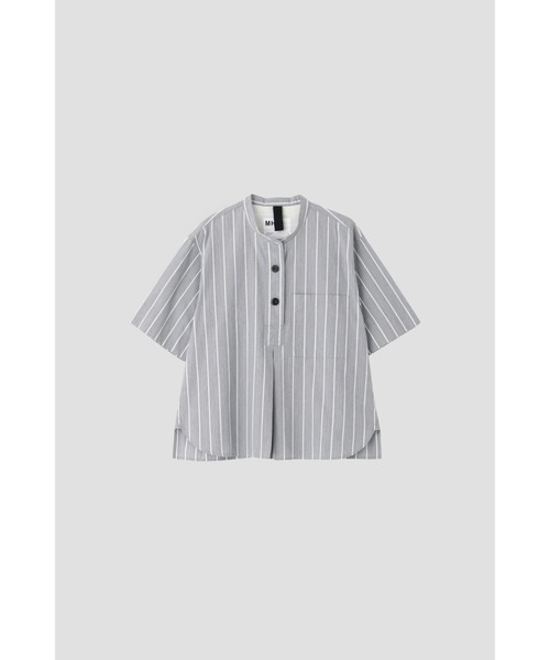 美品 MHL. 綿麻シャツ Ⅲ レディースL 19800円 mhl MHL. ブラウス シャツ END ON STRIPE COTTON レディース