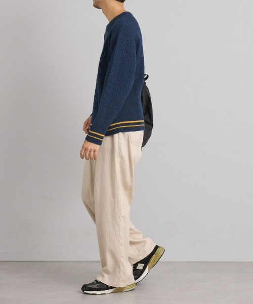 「GEVACO」 長袖ニット LARGE ネイビー メンズ_画像3