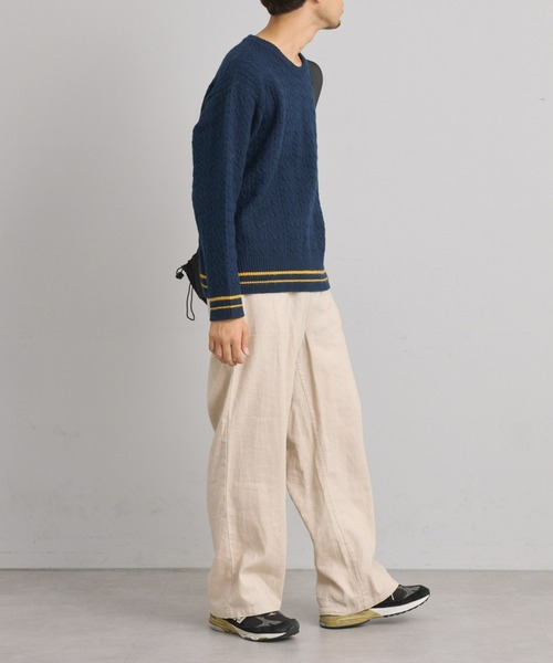 「GEVACO」 長袖ニット LARGE ネイビー メンズ_画像5